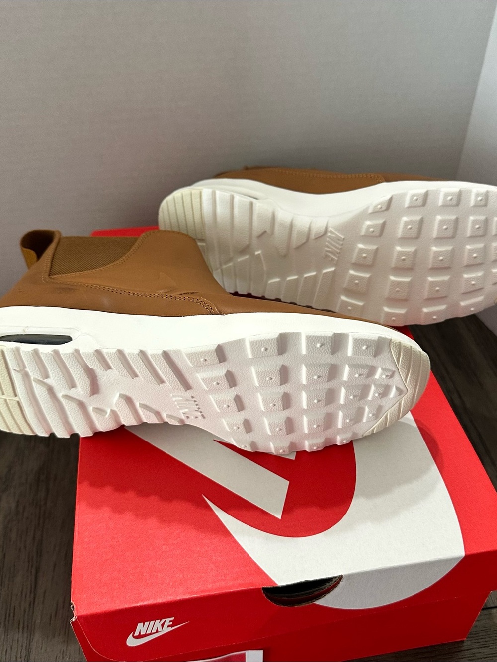 Nike Women’s Slip-On Ankle Booties in Tan and White - Picture 4 of 5